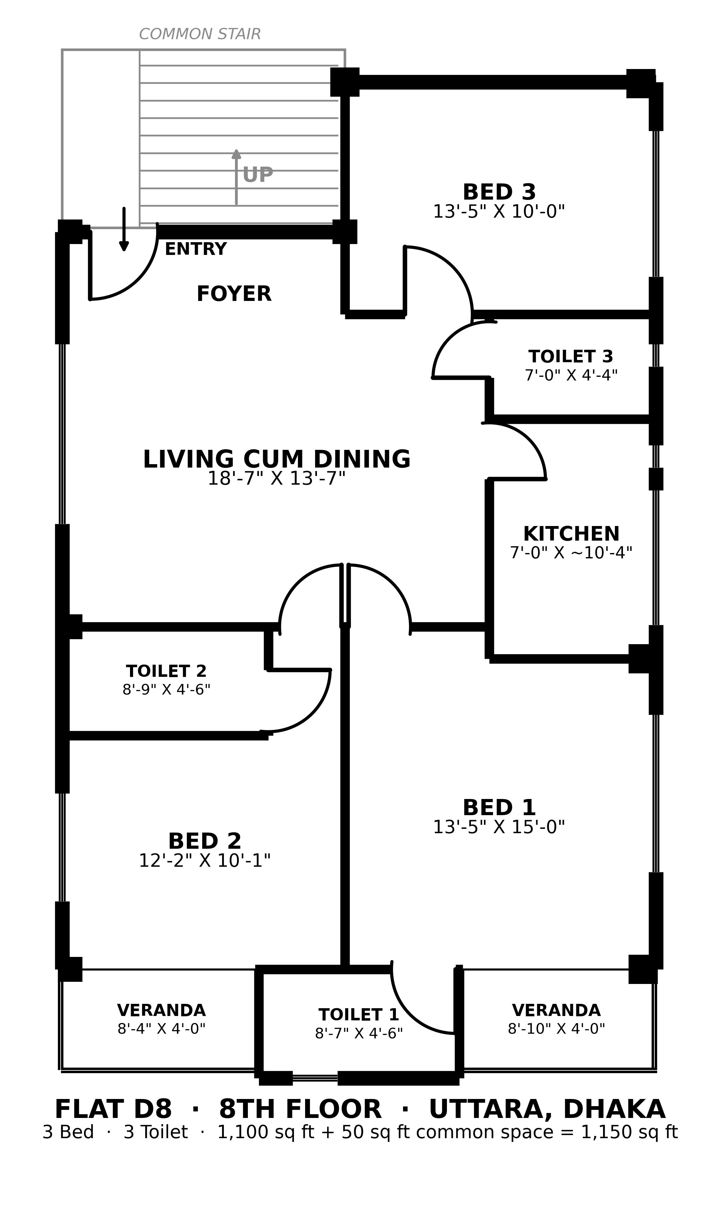 Floor plan for Flat D8